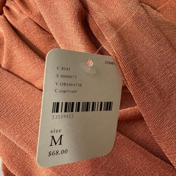 Free People Turnt Surplice Long Sleeve Thong Bodysuit Size M NWT Ginger Spice - Picture 9 of 10